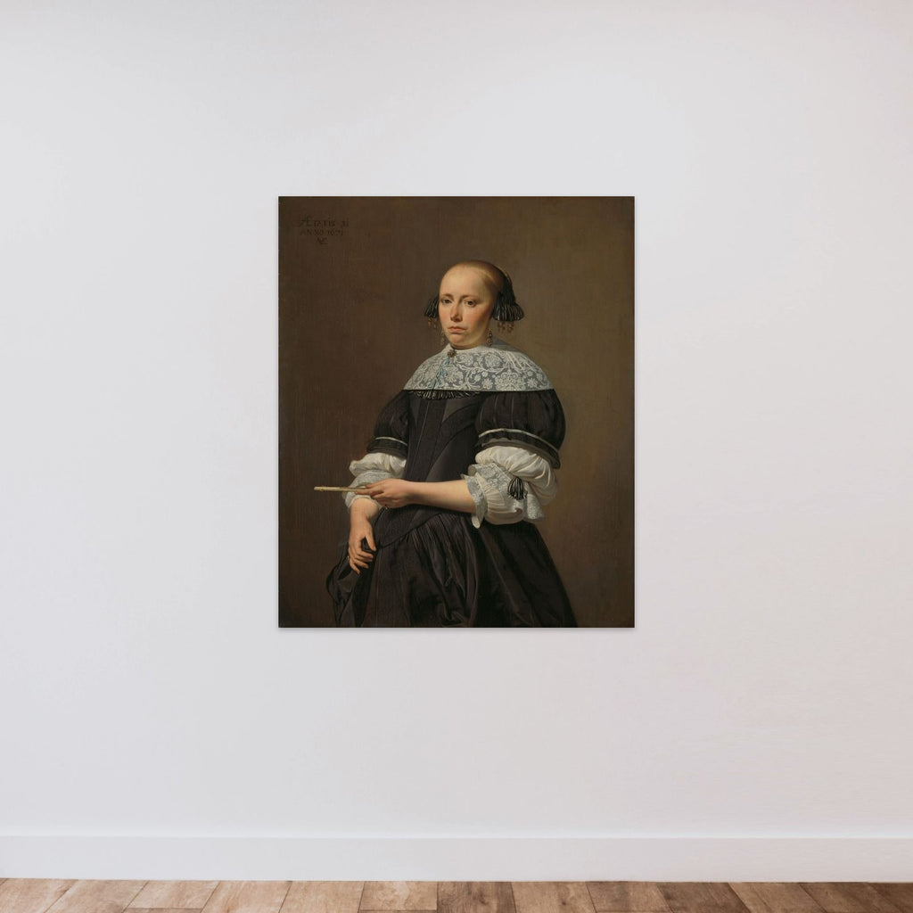 Portrait of Elisabeth Pietersdr Kessels (1640-1717) unframed — shown to scale