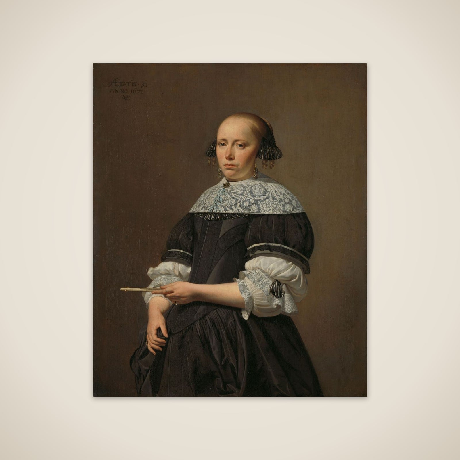 Portrait of Elisabeth Pietersdr Kessels (1640-1717) unframed print