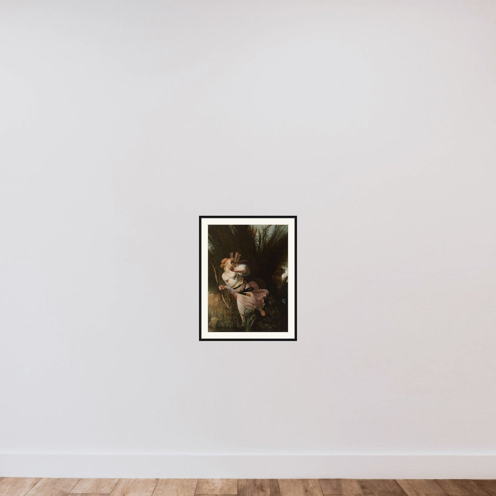 Pan and Syrinx framed — shown to scale