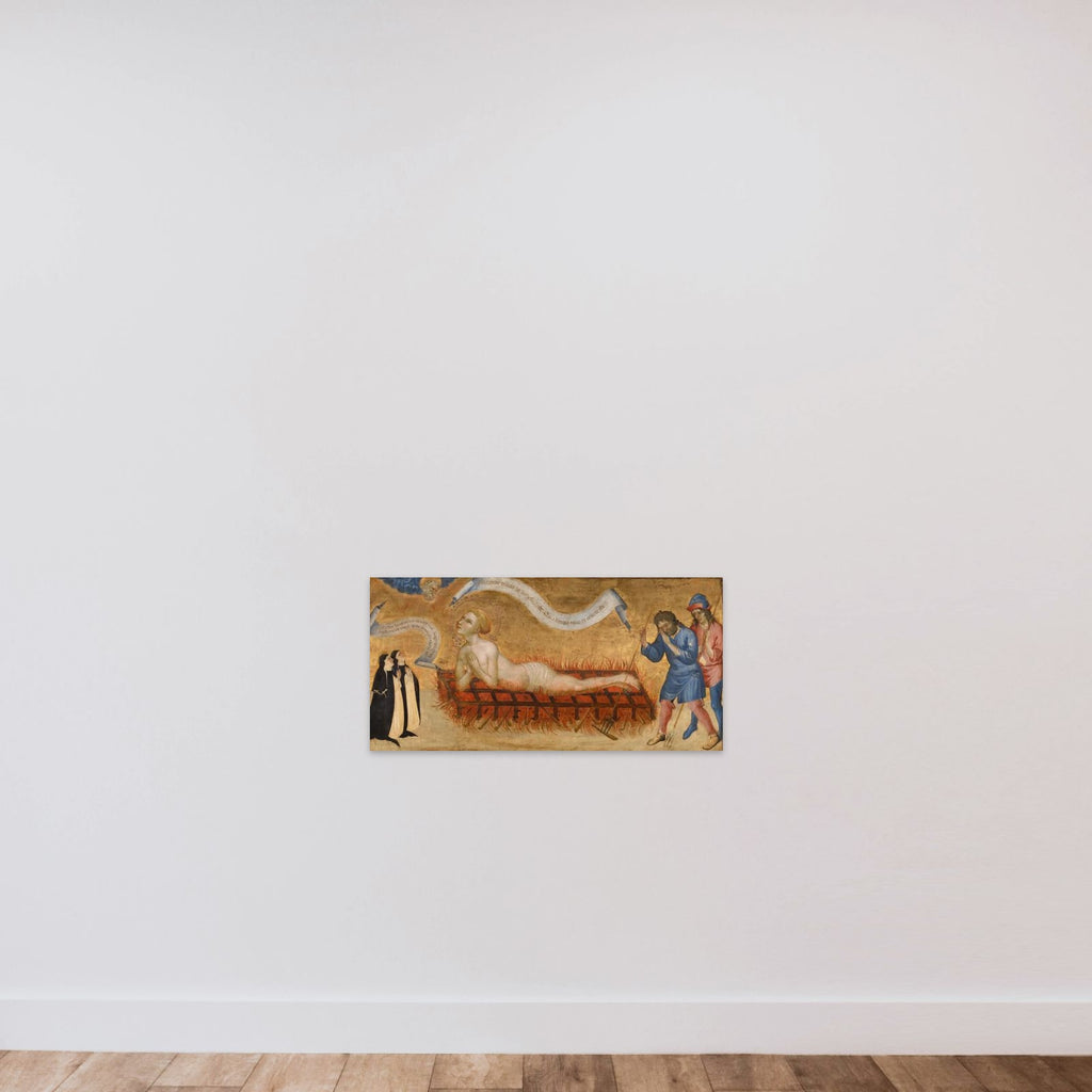 Martyrdom of Saint Lawrence, with Two Benedictine Nuns unframed — shown to scale