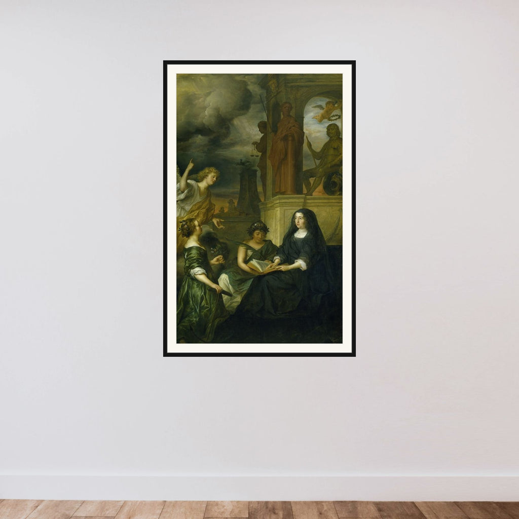 Allegory on the Memory of Frederik Hendrik (1584-1647), Prince of Orange, with the Portrait of his Widow Amalia van Solms framed — shown to scale