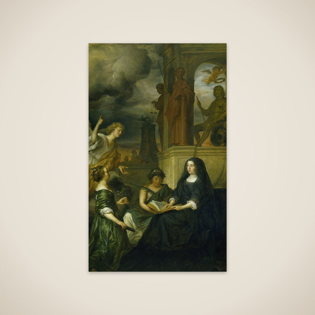Allegory on the Memory of Frederik Hendrik (1584-1647), Prince of Orange, with the Portrait of his Widow Amalia van Solms unframed print