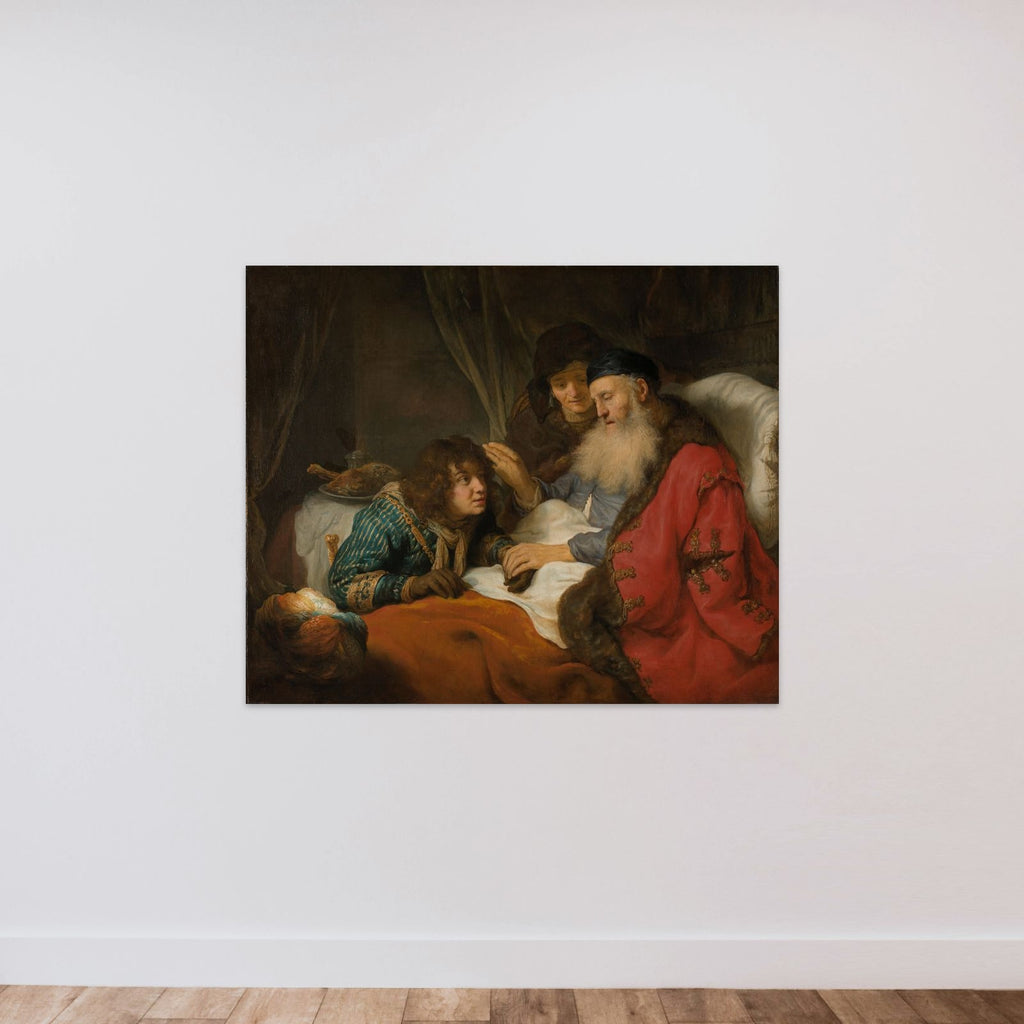 Isaac Blessing Jacob unframed — shown to scale