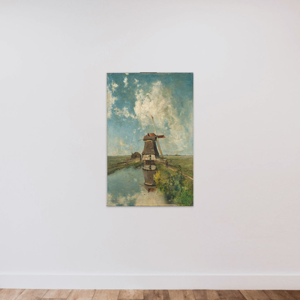 A Windmill on a Polder Waterway, Known as ‘In the Month of July’ unframed — shown to scale