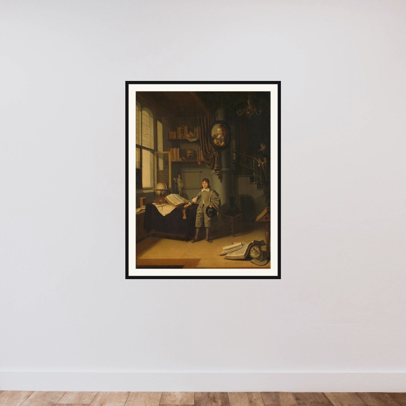 Young Man in a Study framed — shown to scale