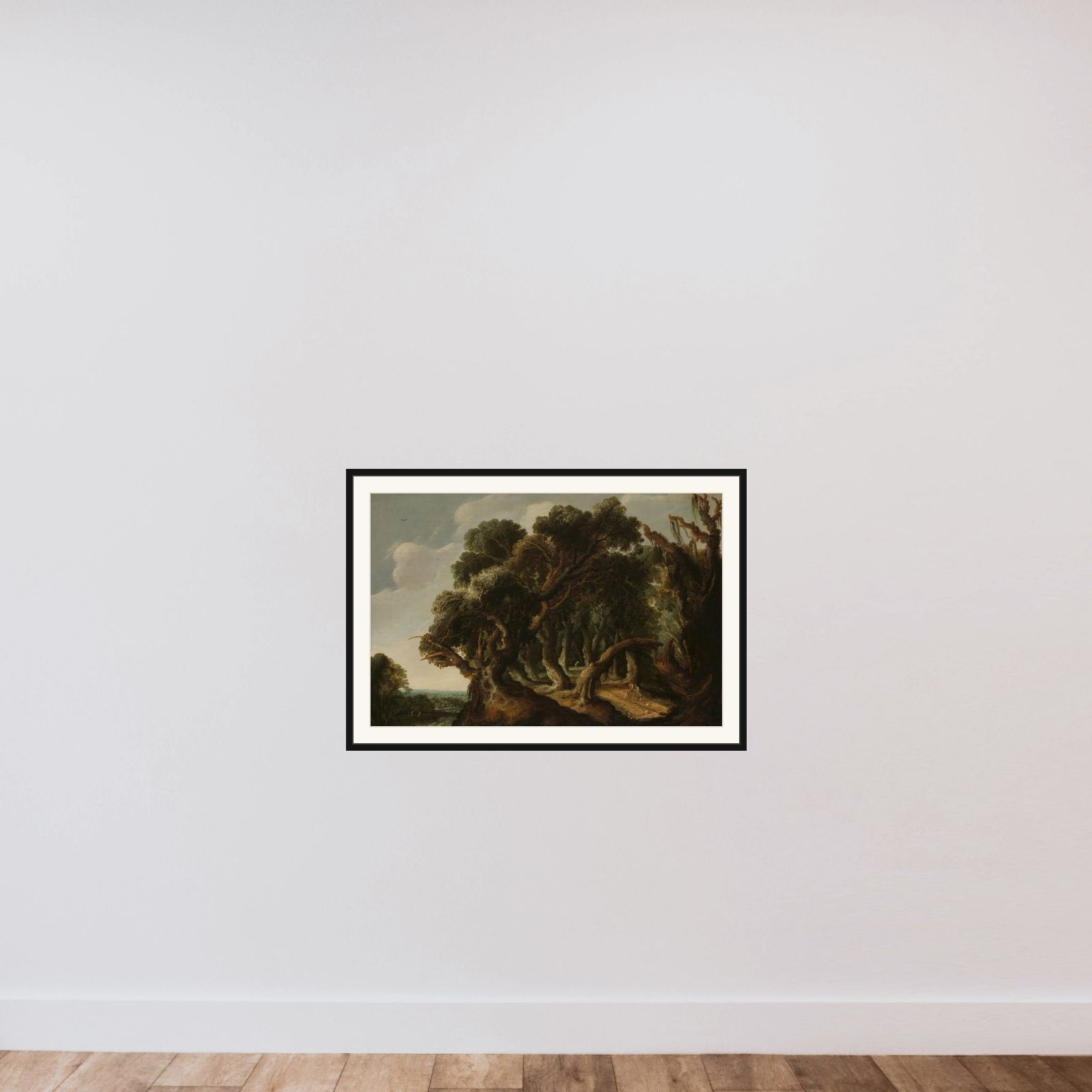 Wooded Landscape framed — shown to scale