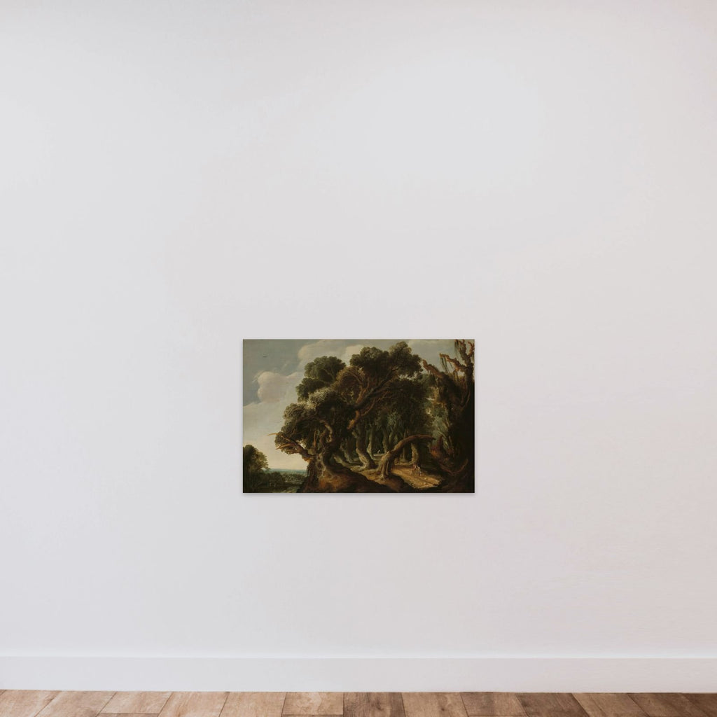 Wooded Landscape unframed — shown to scale