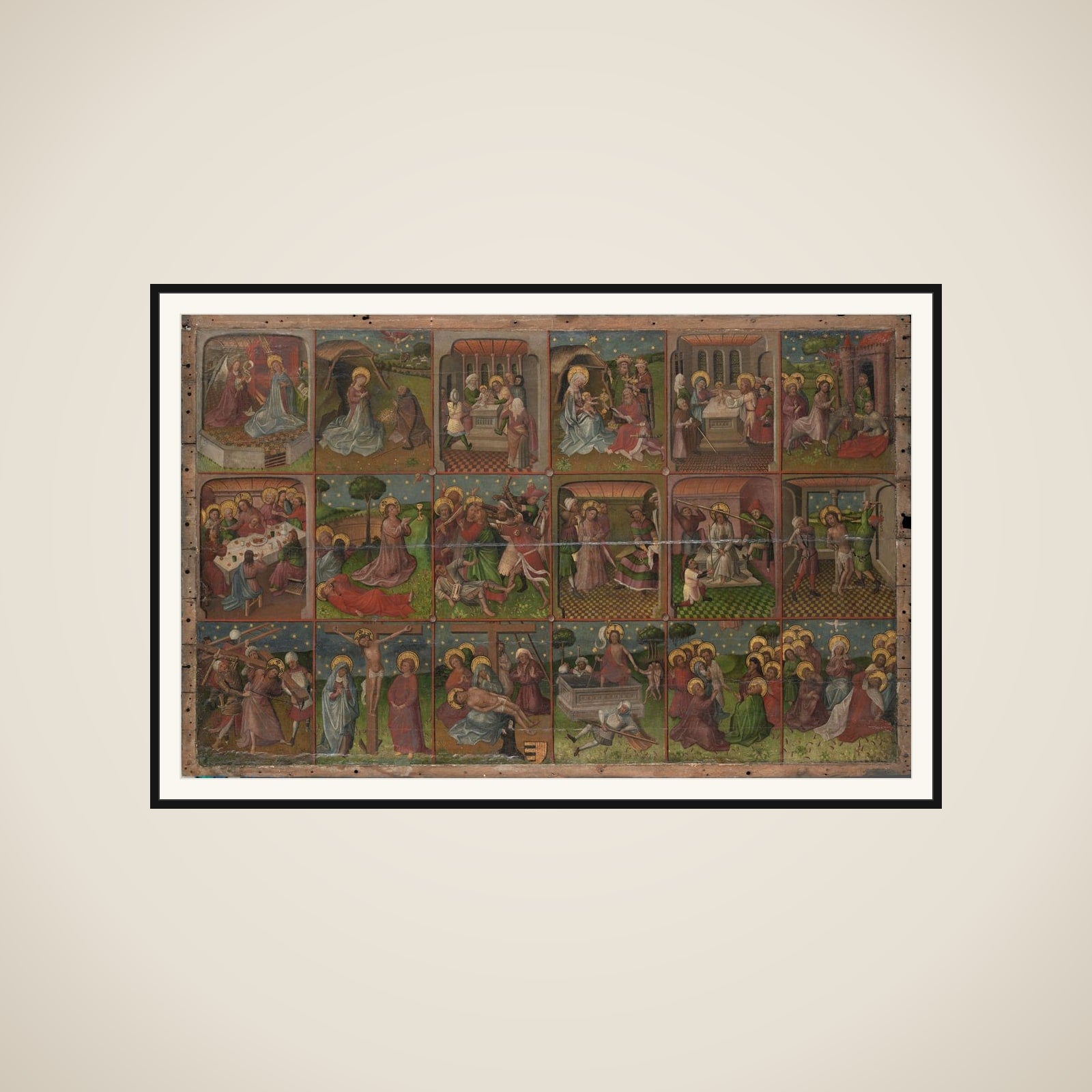 Scenes from the life of Christ framed
