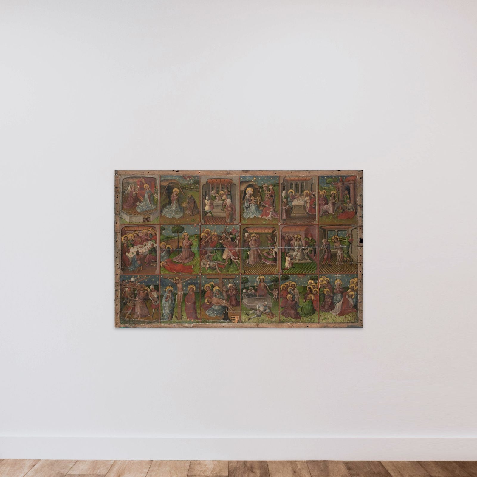 Scenes from the life of Christ unframed — shown to scale