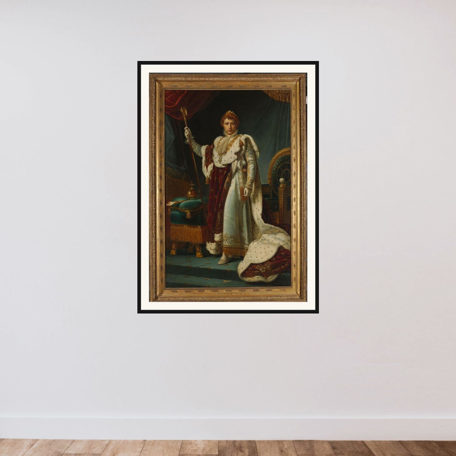Emperor Napoleon I in Coronation Robes, 2 December 1804 framed — shown to scale