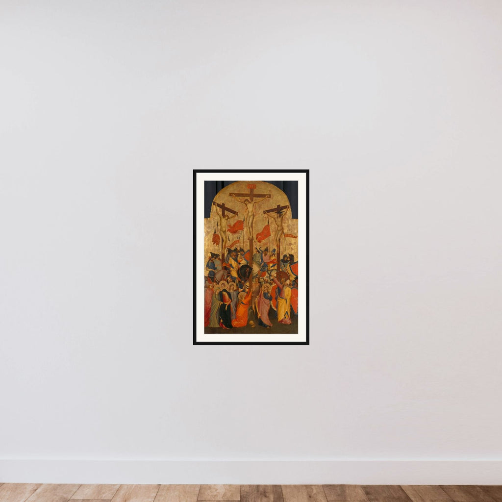 The Crucifixion framed — shown to scale