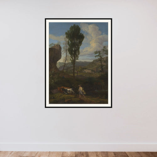 Arcadian Landscape Mercury and Io framed — shown to scale