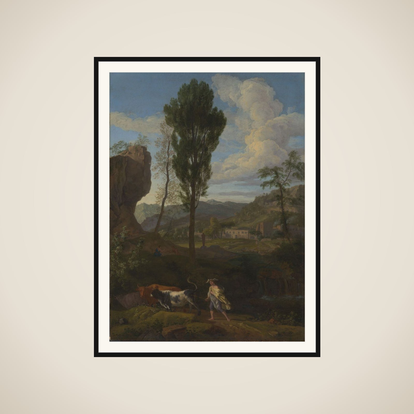 Arcadian Landscape Mercury and Io framed