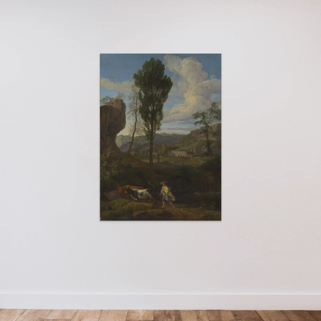 Arcadian Landscape Mercury and Io unframed — shown to scale