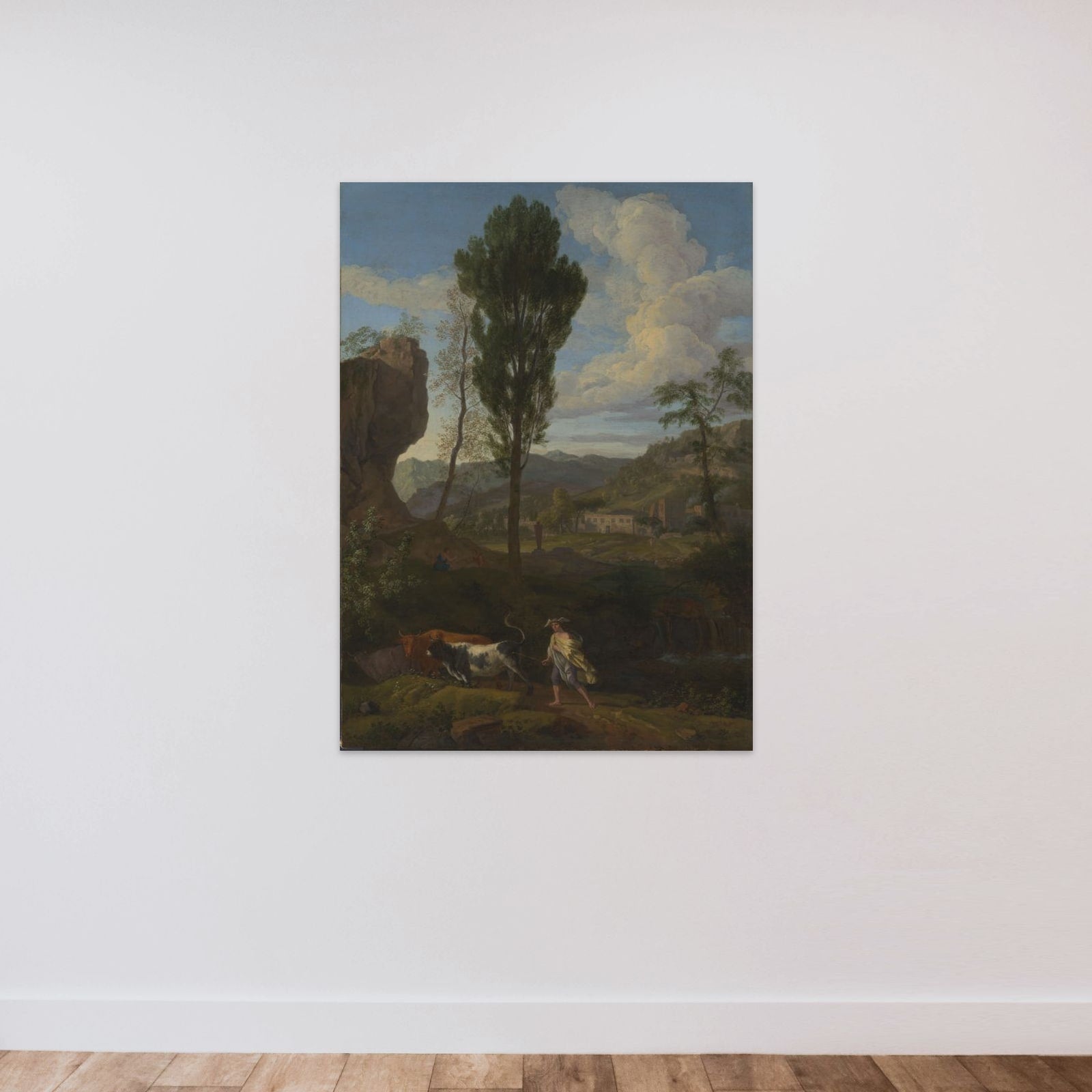 Arcadian Landscape Mercury and Io unframed — shown to scale