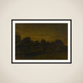 Farming Village at Twilight framed