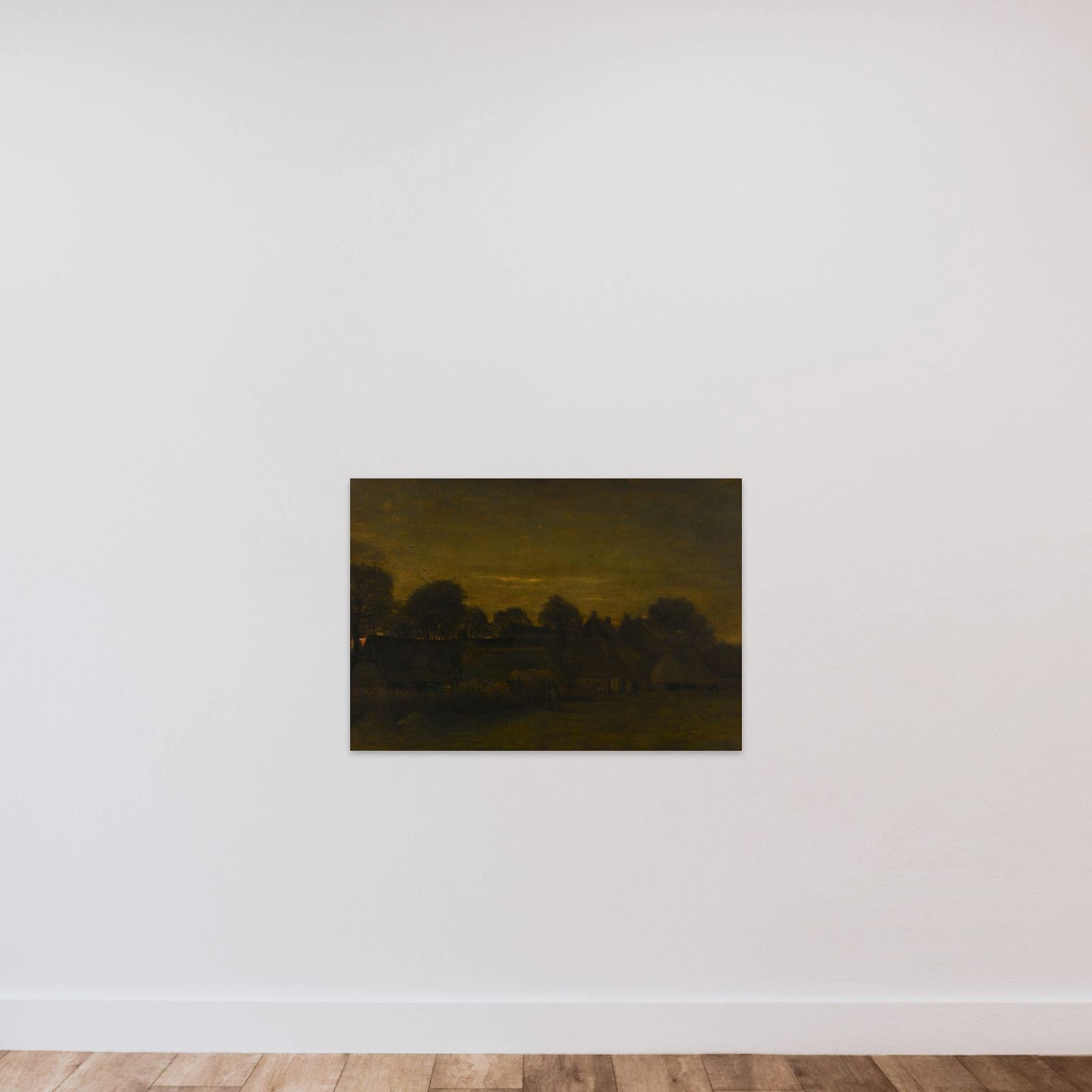 Farming Village at Twilight unframed — shown to scale