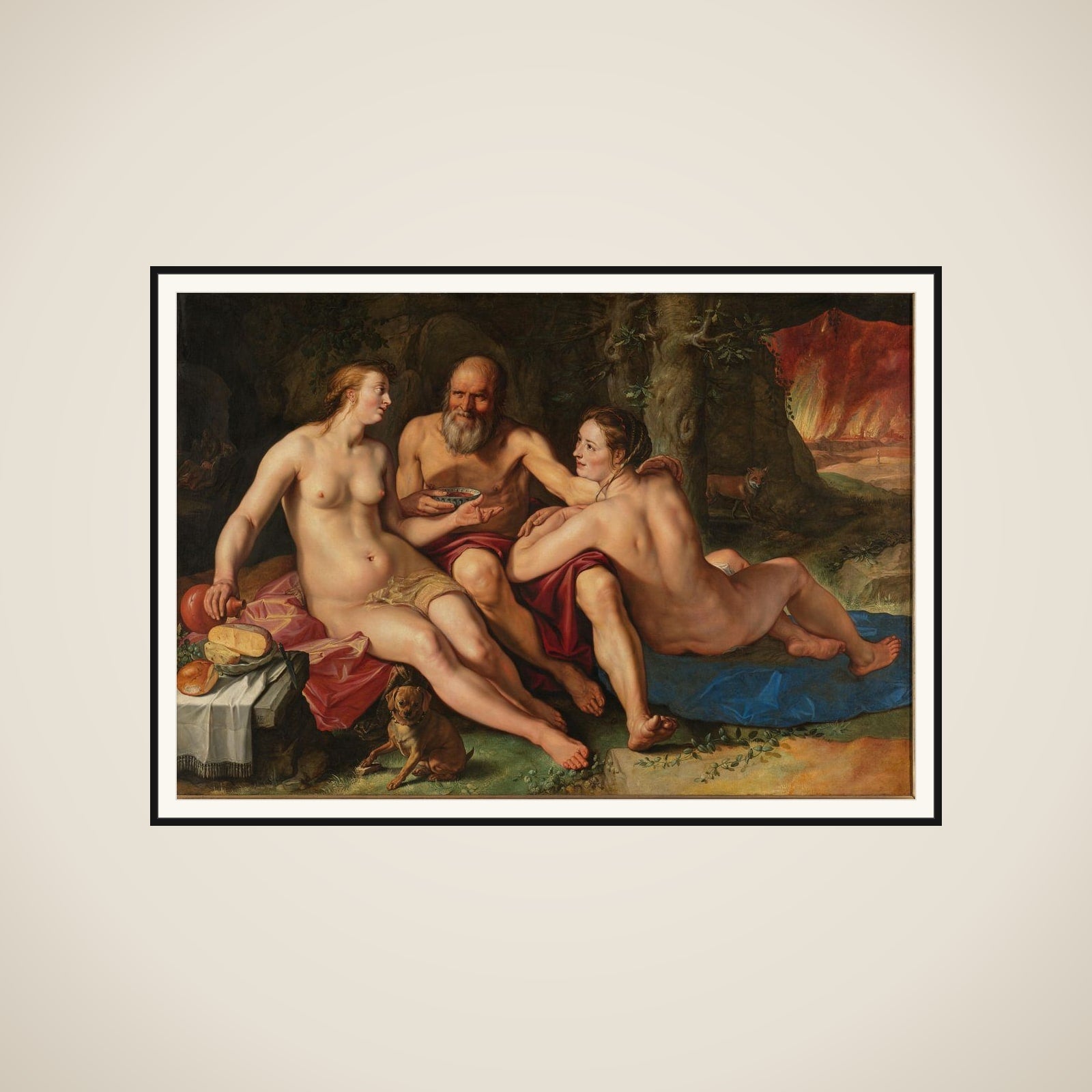 Loth and his Daughters framed