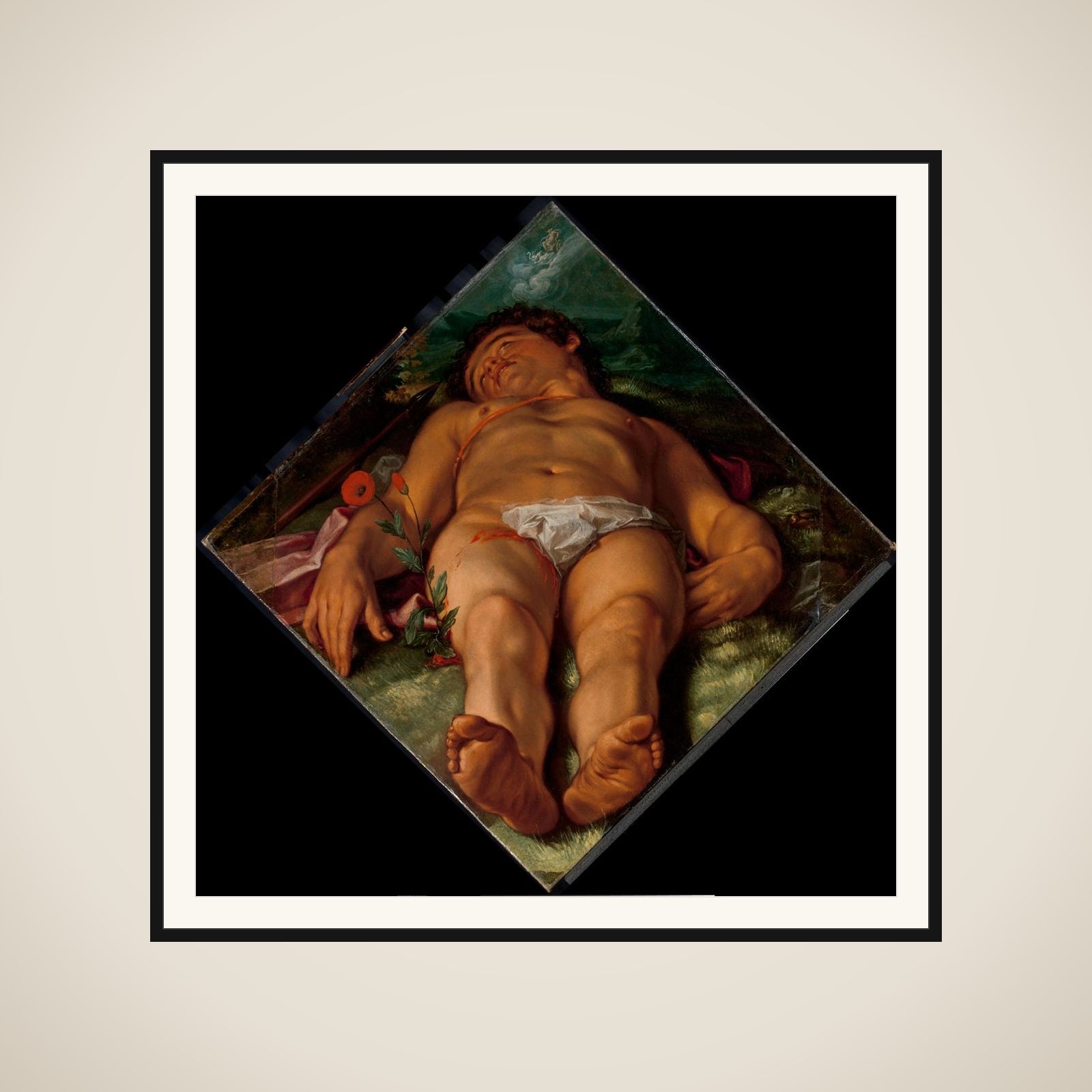 Dying Adonis framed