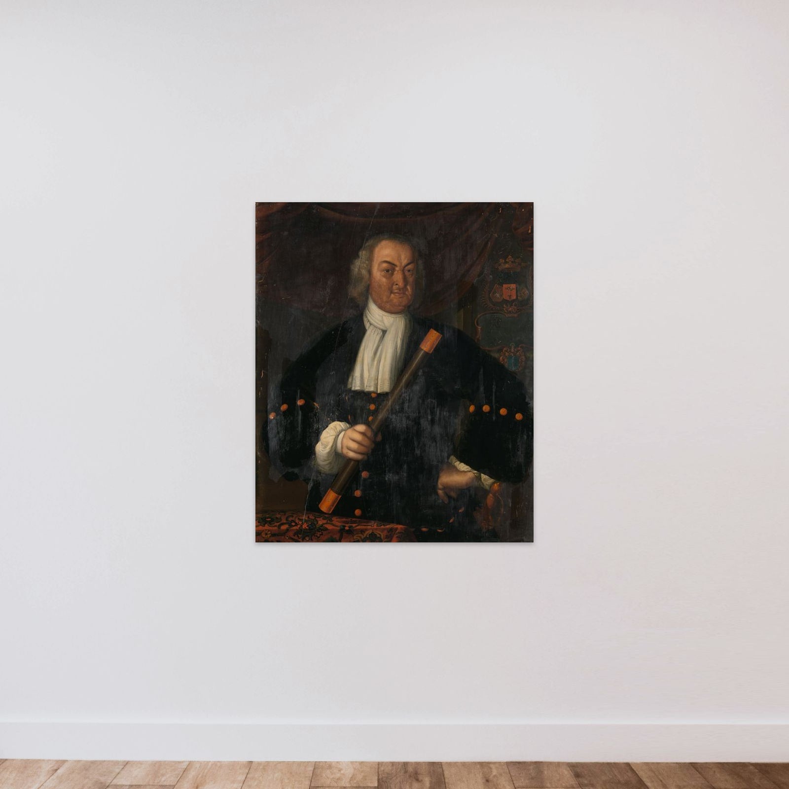 Portrait of Hendrik Swaardecroon (Hendrick Zwaardecroon), Governor General of the Dutch East Indies unframed — shown to scale