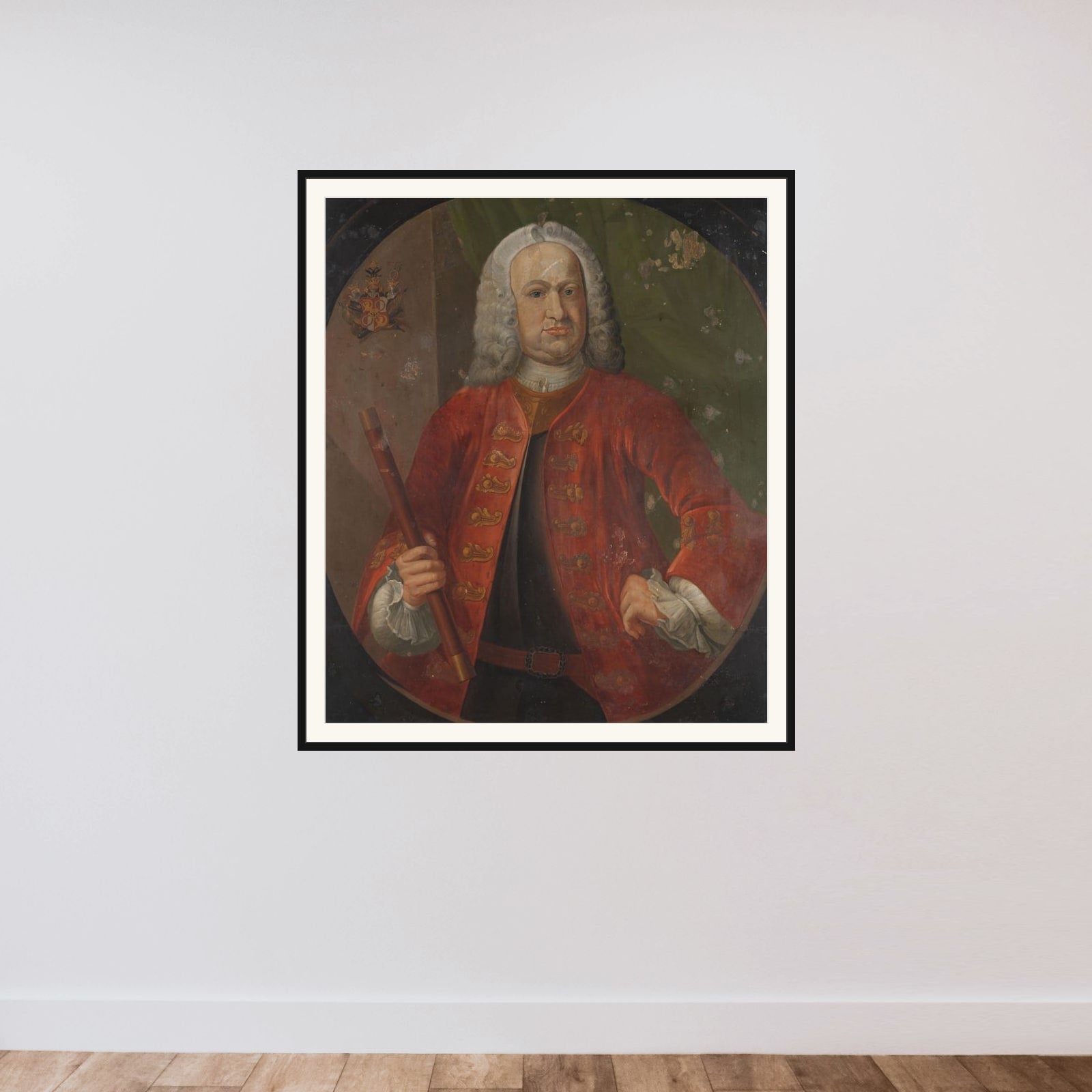Portrait of Gustaaf Willem, Baron van Imhoff, Governor-General of the Dutch East India Company framed — shown to scale