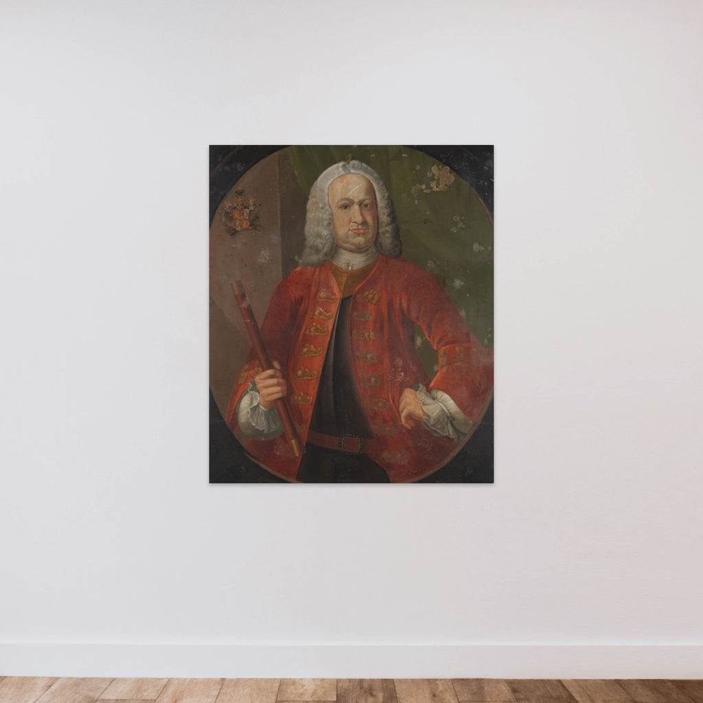 Portrait of Gustaaf Willem, Baron van Imhoff, Governor-General of the Dutch East India Company unframed — shown to scale