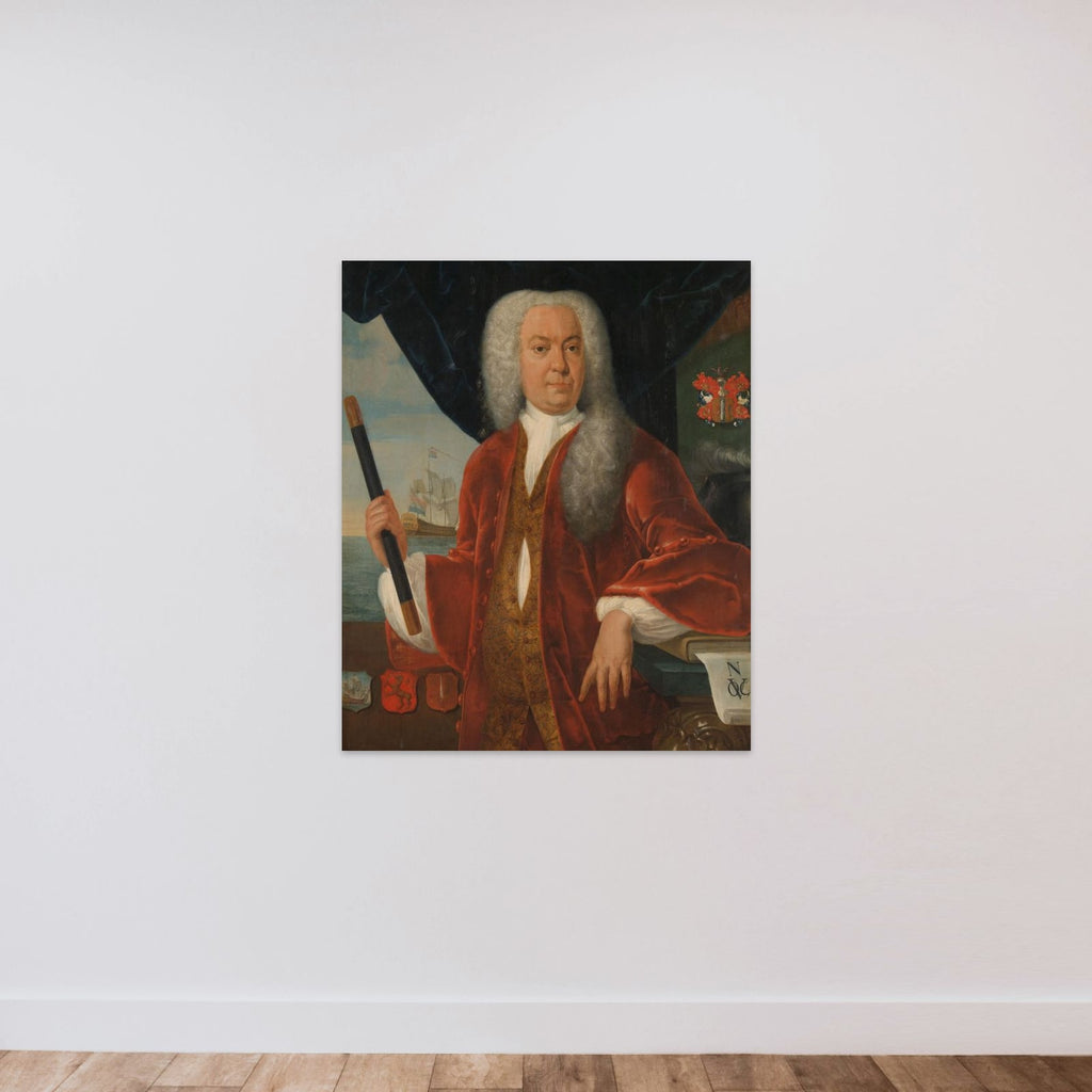 Portrait of Adriaan Valckenier, Governor-General of the Dutch East India Company unframed — shown to scale