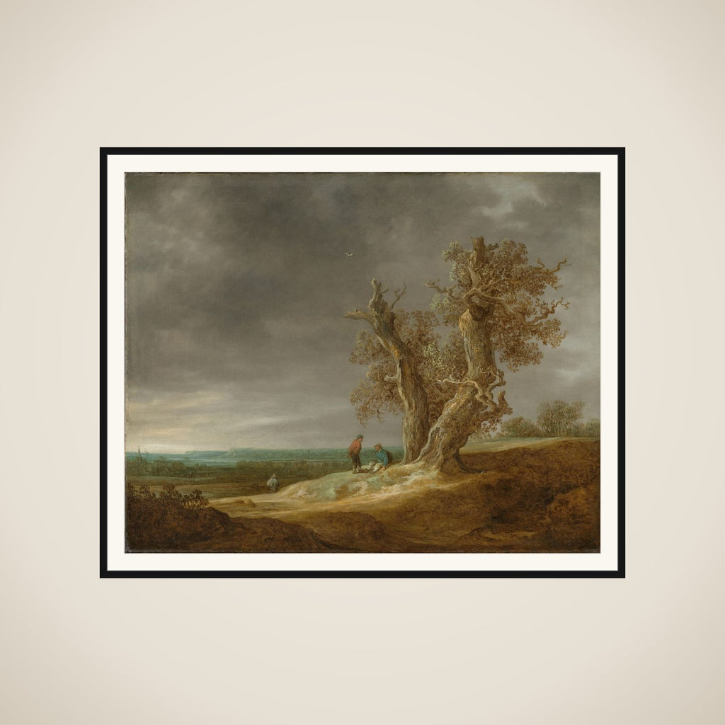 Landscape with Two Oaks framed