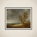 Landscape with Two Oaks framed