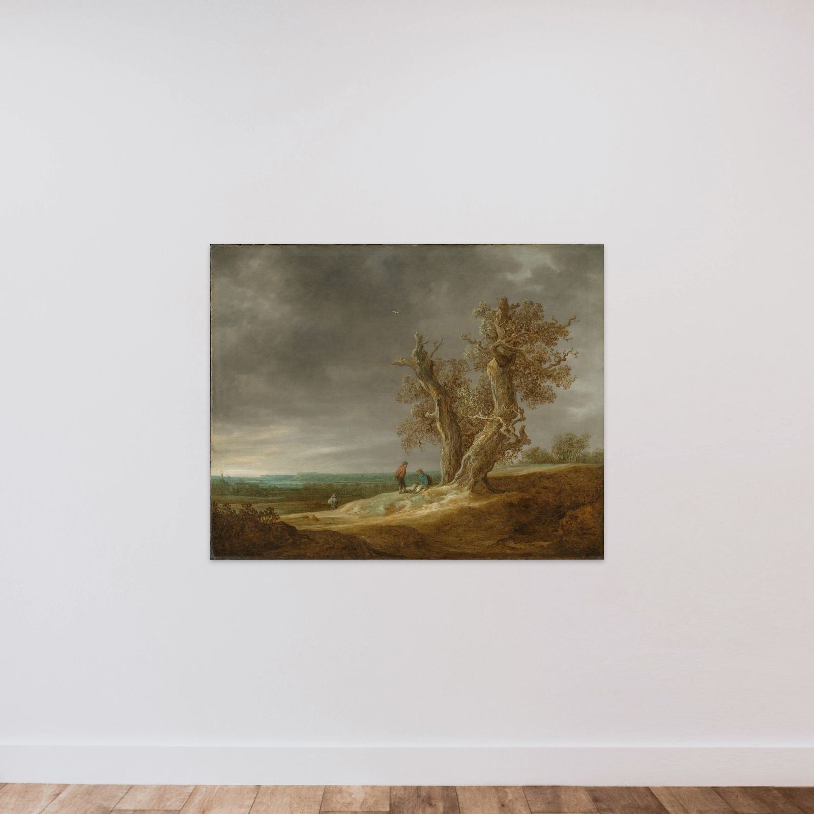Landscape with Two Oaks unframed — shown to scale