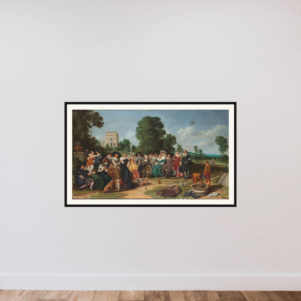 The Fête Champêtre framed — shown to scale