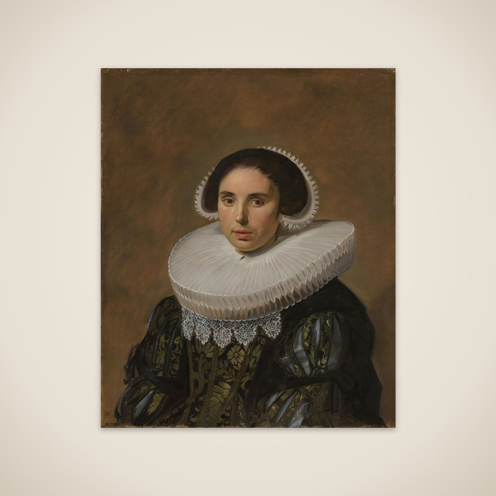 Portrait of a Woman, possibly Sara Wolphaerts van Diemen (1594-1667), second Wife of Nicolaes Hasselaer unframed print