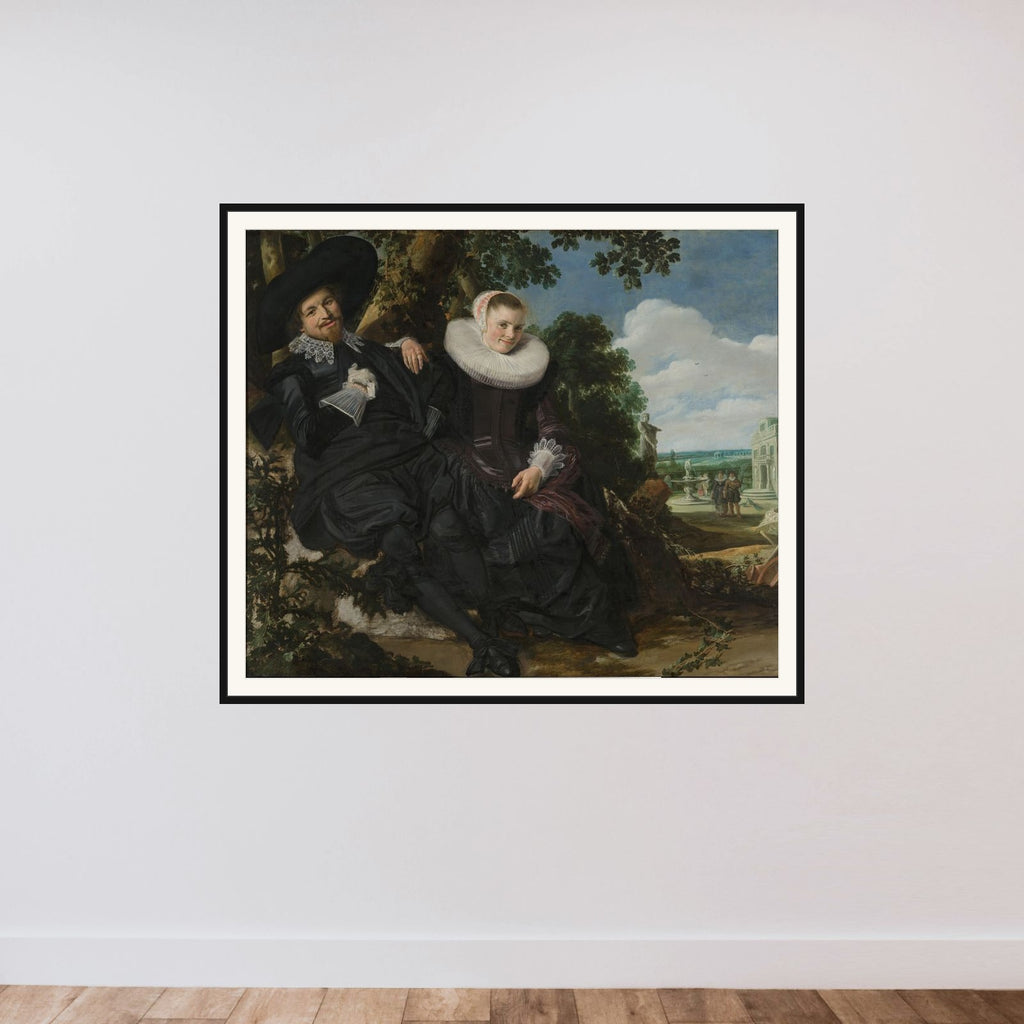 Marriage Portrait of Isaac Abrahamsz Massa (1586-1643) and Beatrix van der Laen (1592-1639), married in Haarlem on 25 April 1622 framed — shown to scale