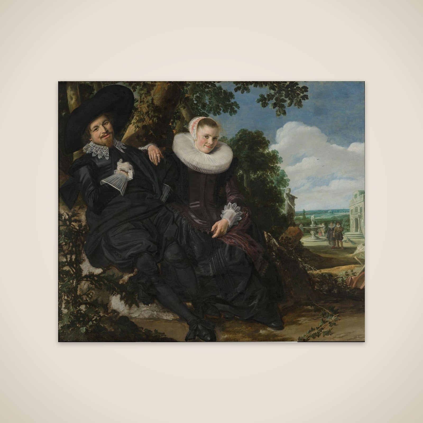 Marriage Portrait of Isaac Abrahamsz Massa (1586-1643) and Beatrix van der Laen (1592-1639), married in Haarlem on 25 April 1622 unframed print