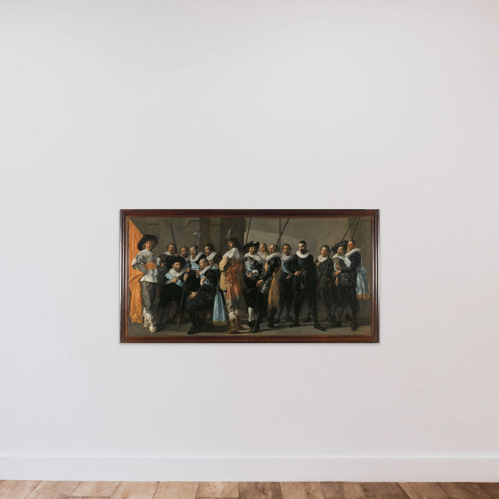 Officers and other Guardsmen of the XIth District of Amsterdam, under the Command of Captain Reijnier Reael and Lieutenant Cornelis Michielsz Blaeuw, known as the 'The Meagre Company' unframed — shown to scale