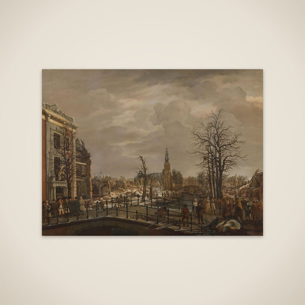 The Rapenburg, Leiden, Three Days after the Explosion of a Powder Ship on 12 January 1807 unframed print