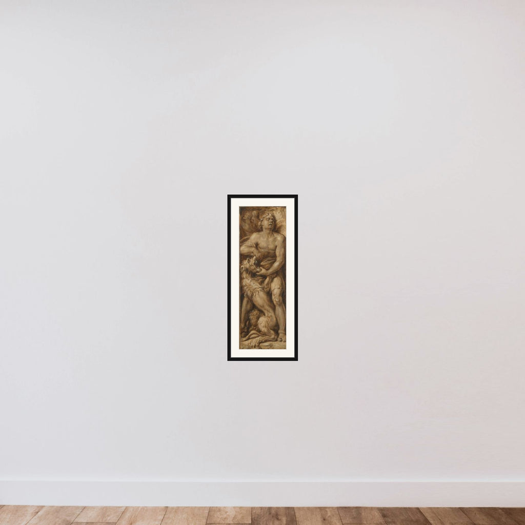 Triumph over Evil: Samson Rending the Lion | Pluto and Cerberus framed — shown to scale