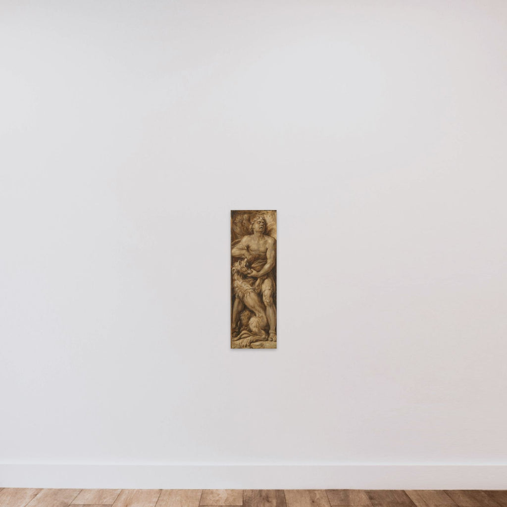 Triumph over Evil: Samson Rending the Lion | Pluto and Cerberus unframed — shown to scale
