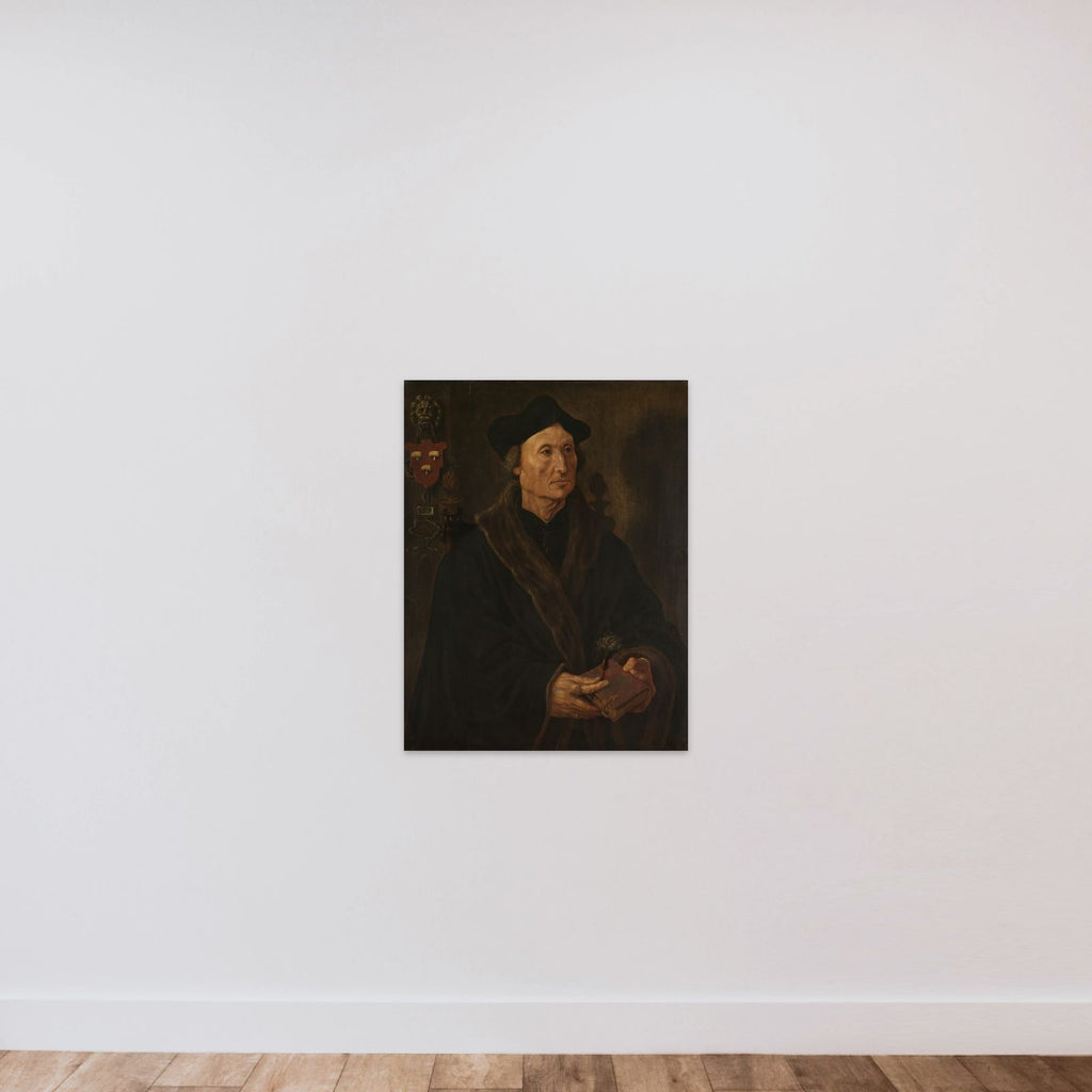 Portrait of Johannes Colmannus, Rector of the Convent of St. Agatha at Delft unframed — shown to scale