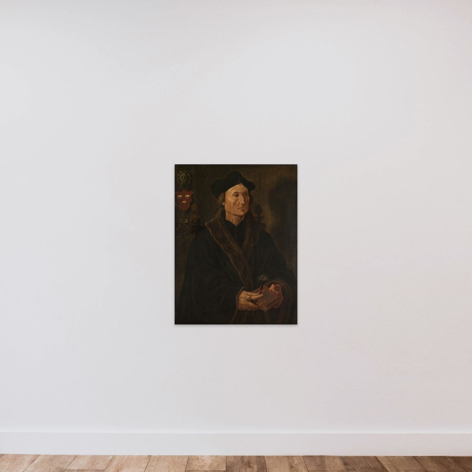 Portrait of Johannes Colmannus, Rector of the Convent of St. Agatha at Delft unframed — shown to scale