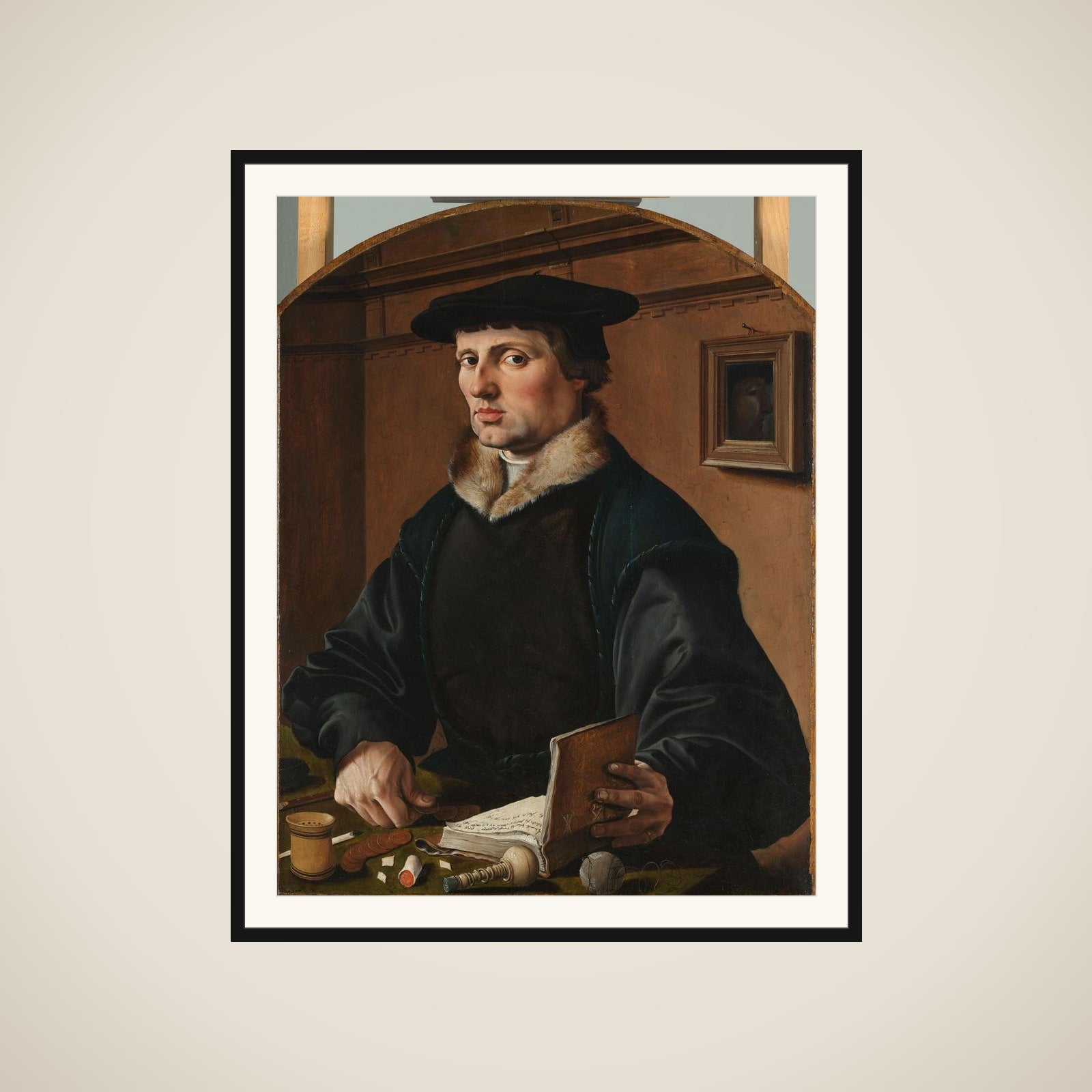 Portrait of a Man, Formerly Identified as Pieter Gerritsz Bicker (1497-1567), Mintmaster and Alderman of Amsterdam framed