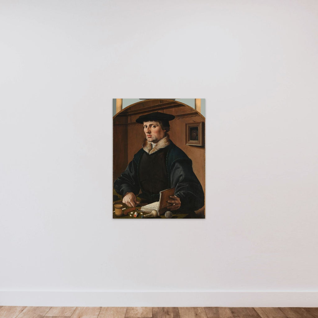 Portrait of a Man, Formerly Identified as Pieter Gerritsz Bicker (1497-1567), Mintmaster and Alderman of Amsterdam unframed — shown to scale