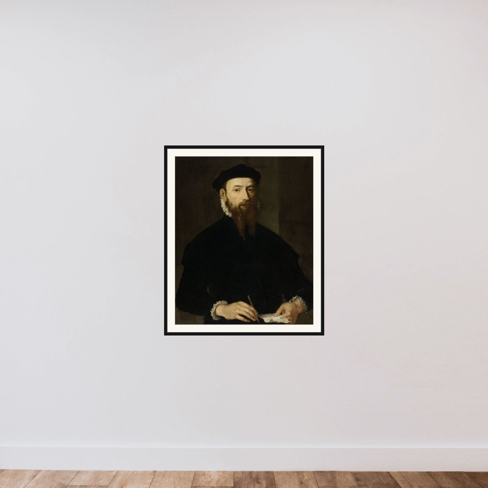 Portrait of a Man framed — shown to scale