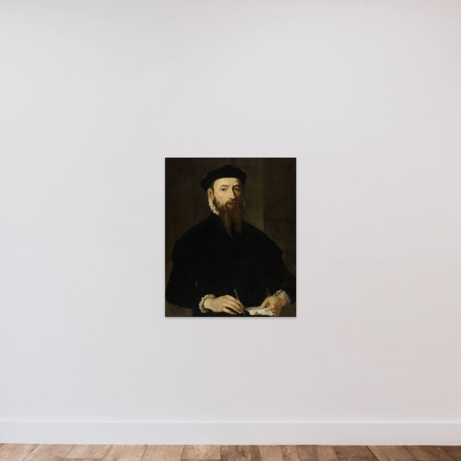 Portrait of a Man unframed — shown to scale