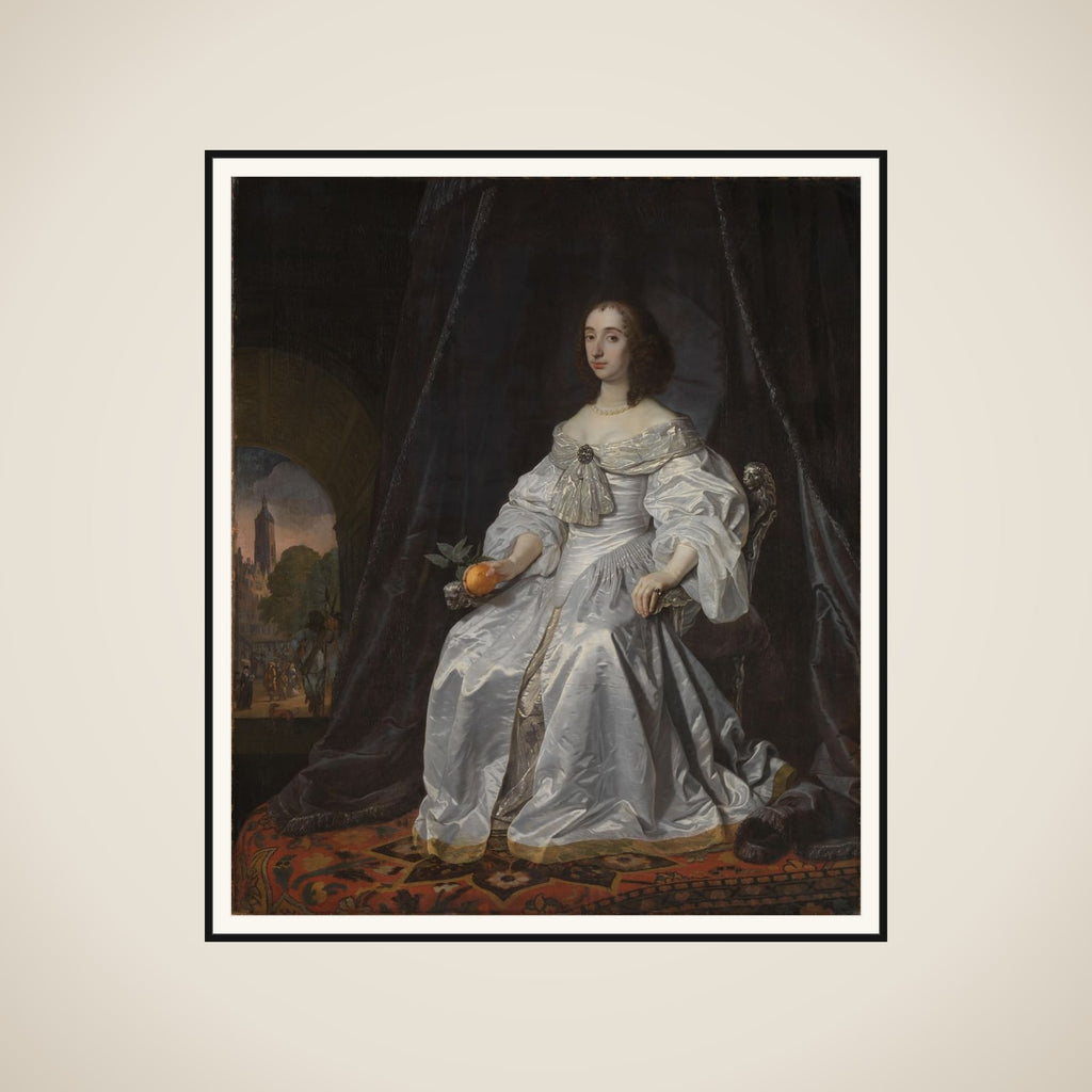 Portrait of Princess Mary Stuart (1631-1660), Widow of Willem II, Prince of Orange framed