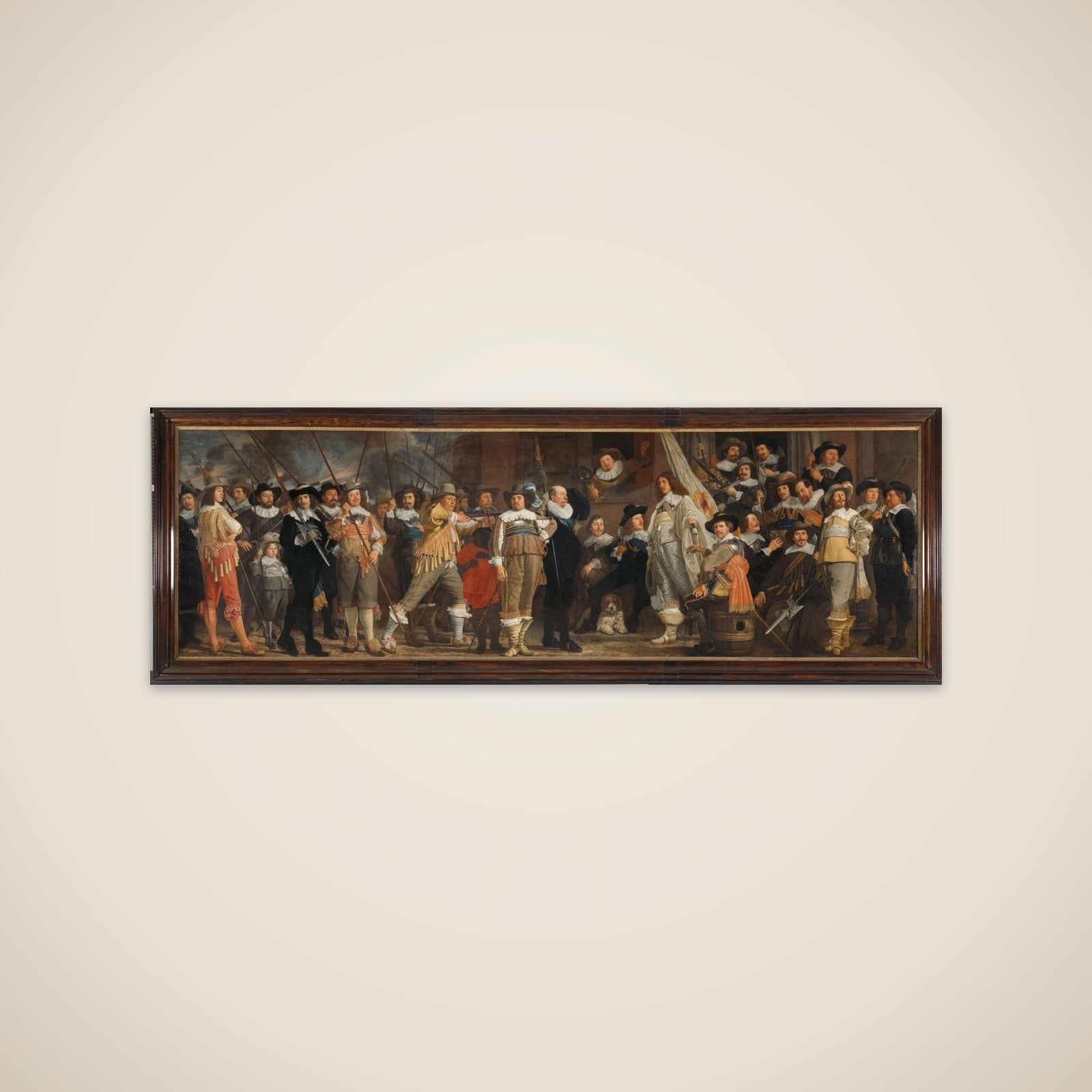 The Company of Captain Roelof Bicker and Lieutenant Jan Michielsz Blaeuw in front of the De Haan Brewery at the Corner of the Geldersekade and the Boomsloot (called the Lastage) unframed print