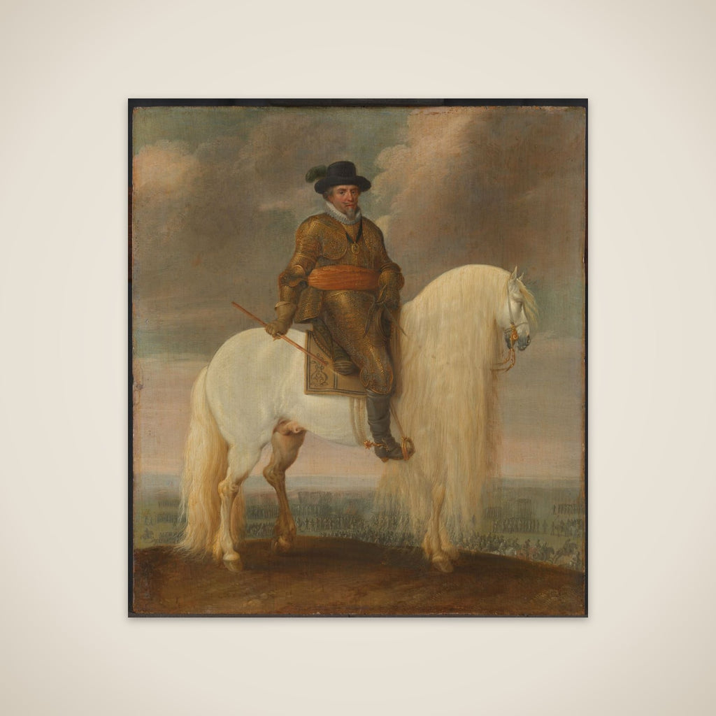 Prince Maurits Astride the White Warhorse Presented to him after his Victory at Nieuwpoort unframed print
