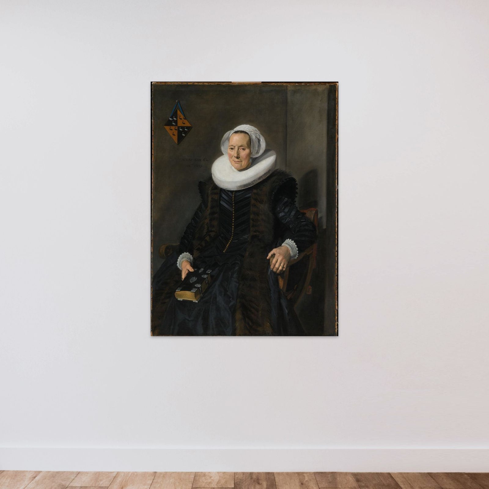 Maritge Claesdr Voogt (1577-1644), Wife of Pieter Jacobsz Olycan, Burgomaster of Haarlem unframed — shown to scale