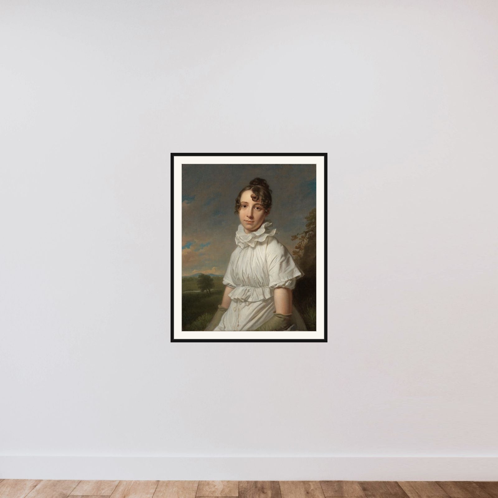 Emma Jane Hodges (1789-1868), The Artist's Daughter framed — shown to scale