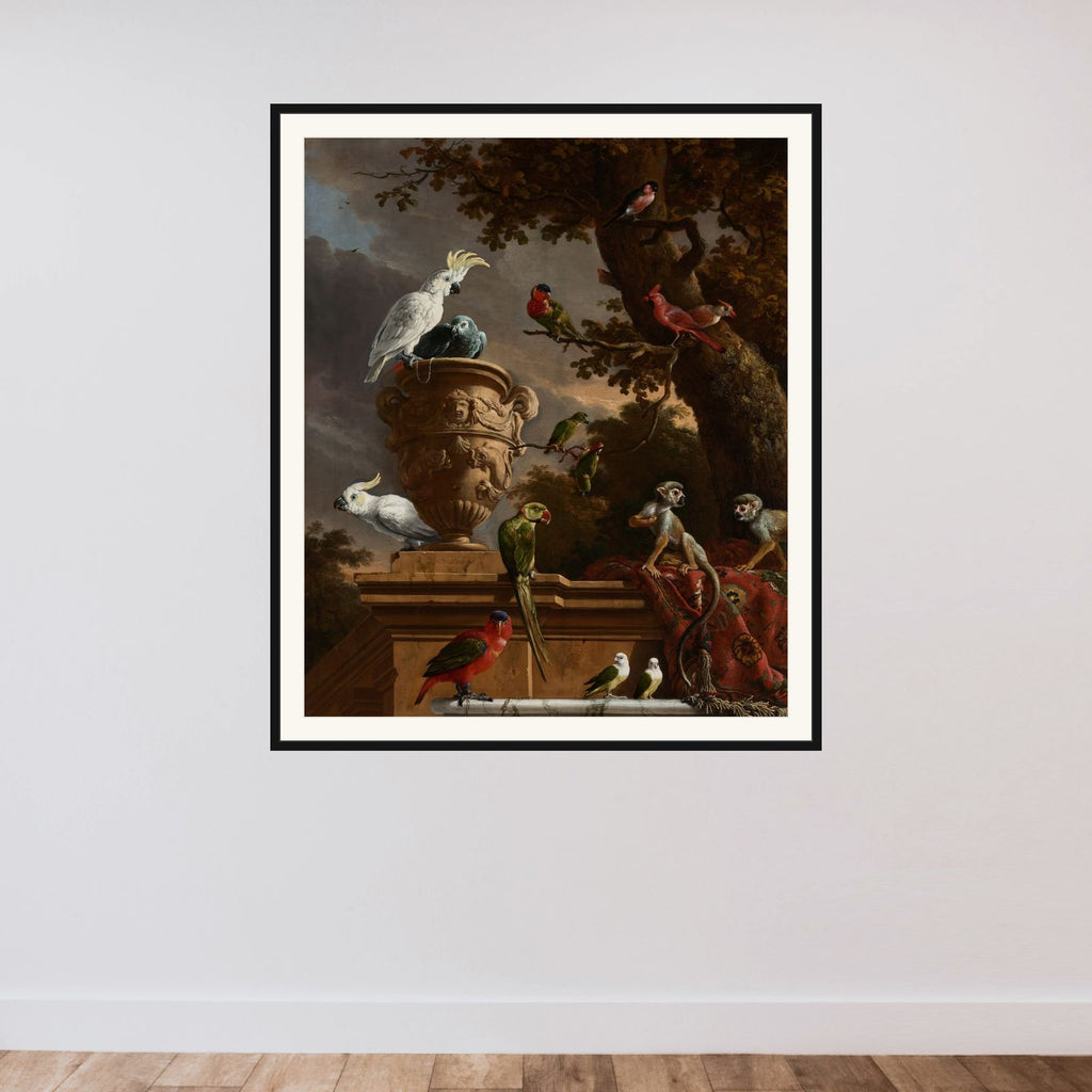 The Menagerie framed — shown to scale